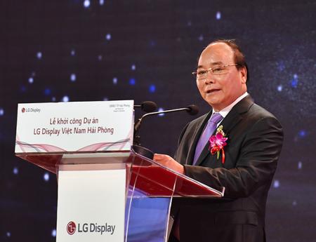 Thủ Tướng Nguyễn Xuân Phúc dự lễ khởi công dự án LG Display tại KCN Tràng Duệ